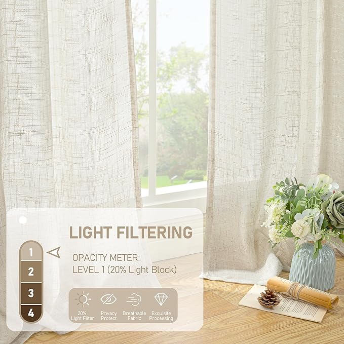 Short Linen Curtains 36 Inch Length - Image 4