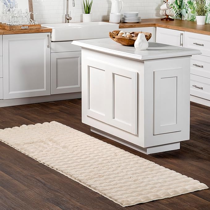 nuLOOM Jeni Beige Checkered Washable Runner Rug by nuLOOM
