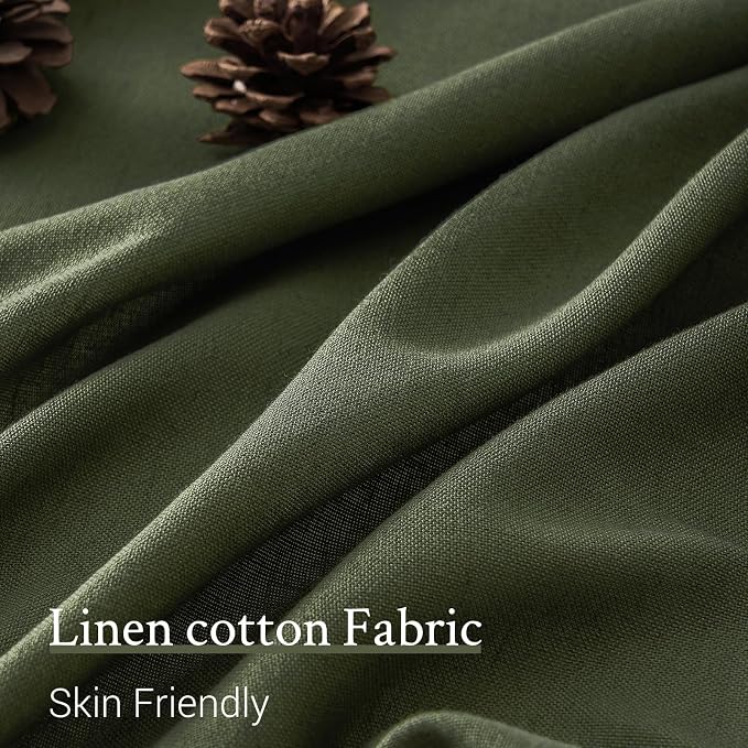 Topfinel Pinch Pleated Curtains 90 Inches Long 2 Panels Set, Olive Green Semi - Image 3