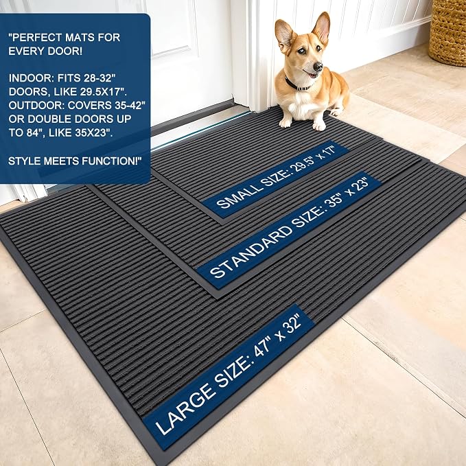 OLANLY Front Door Mat 59x40, Waterproof Heavy-Duty Indoor Outdoor Doormat | - Image 2