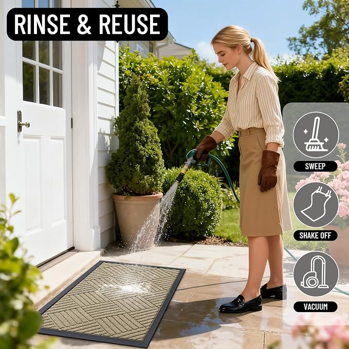 OLANLY Front Door Mat Outside Entrance 71x47, Waterproof Heavy-Duty Doormat | - Image 8