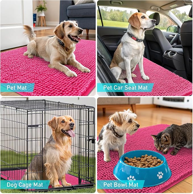 OLANLY Dog Door Mat for Muddy Paws 50x30, Super Absorbent Chenille Mud Mat | - Image 7