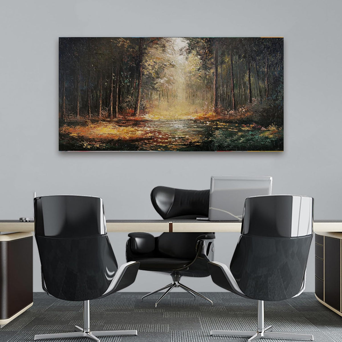 Canvas Wall Art Decor Artwork for Walls Canvas Wall Art for Living Room Landscape Natural Wall Art Decor Mystical Path Yellow Forest Wall Art Prints Art Work for Home Office Room Wall Decor 20" x 40"