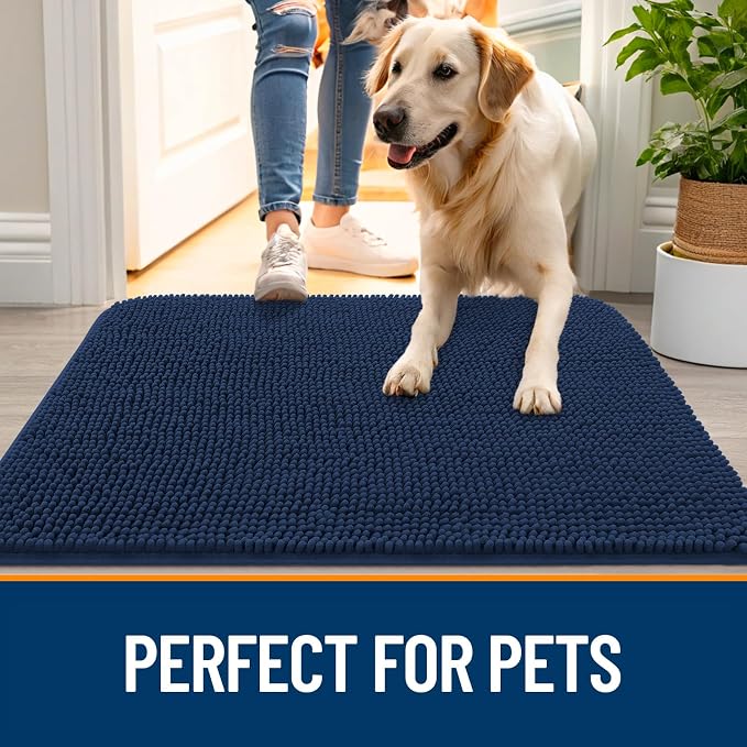 OLANLY Dog Door Mat for Muddy Paws 50x30, Super Absorbent Chenille Mud Mat | - Image 6