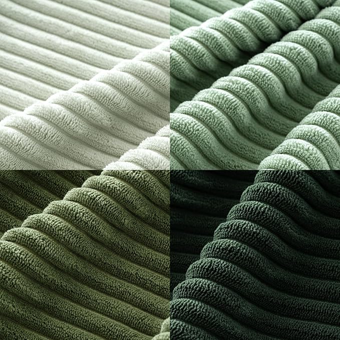 MIULEE Soft Corduroy Decorative Throw Pillow Covers Forest Green 18x18 | Set of - Image 6