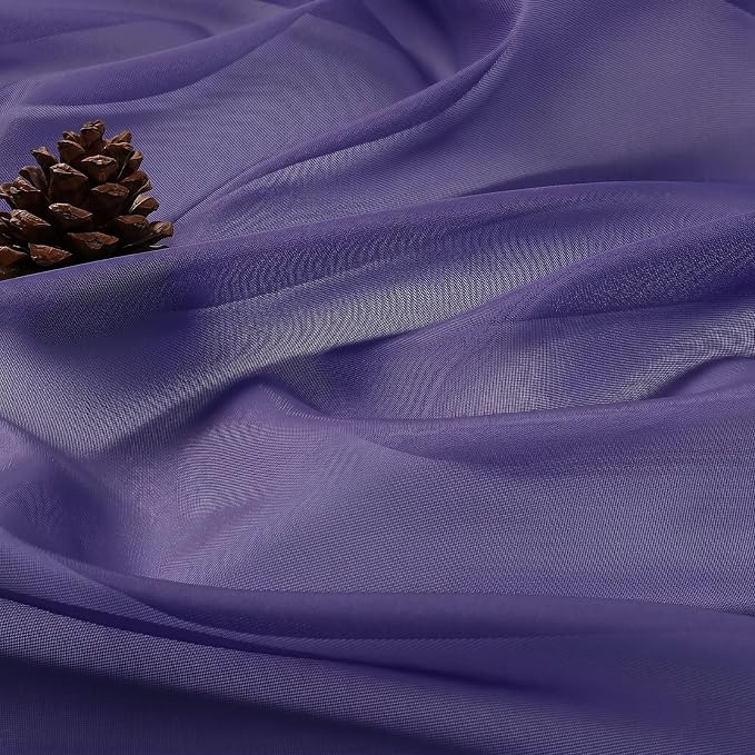 Sheer Purple Curtains 108 Inches Long 2 Panels Set, 59 Inch Extra Wide - Image 5