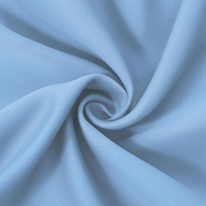 Sky Blue Blackout Curtains 66 x 63 Inch Length/Set of 2 Curtain Panels/Thermal - Image 5