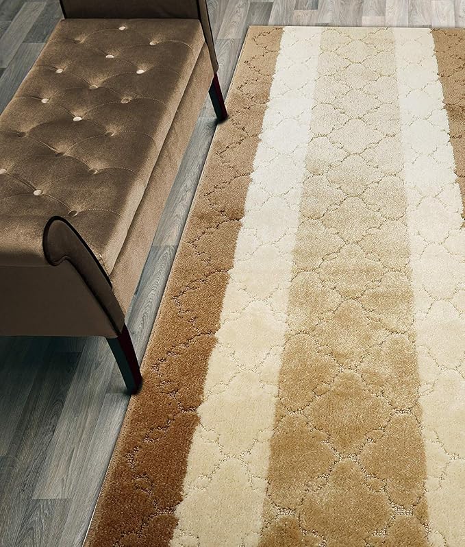 13 Ft Long Beige Kitchen Hallway Runner Rug, Non-Slip Washable 26" X 13' Rubber by ORFAHOME