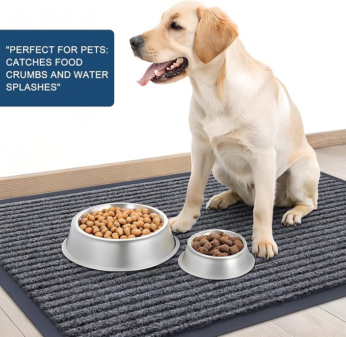 OLANLY Front Door Mat 35x23, Waterproof Heavy-Duty Indoor Outdoor Doormat | Grey - Image 6
