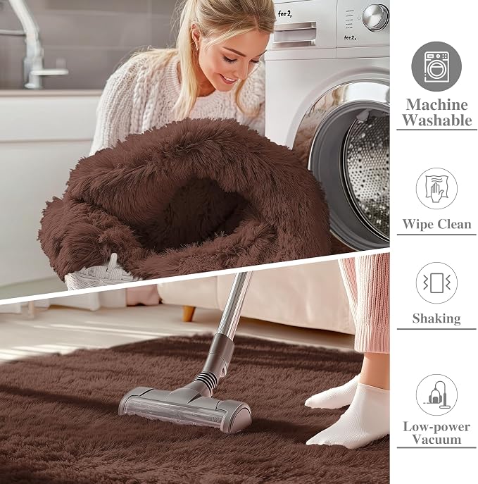 OLANLY Area Rugs for Living Room Bedroom, Machine Washable 4x5.9 ft Soft Fluffy - Image 2