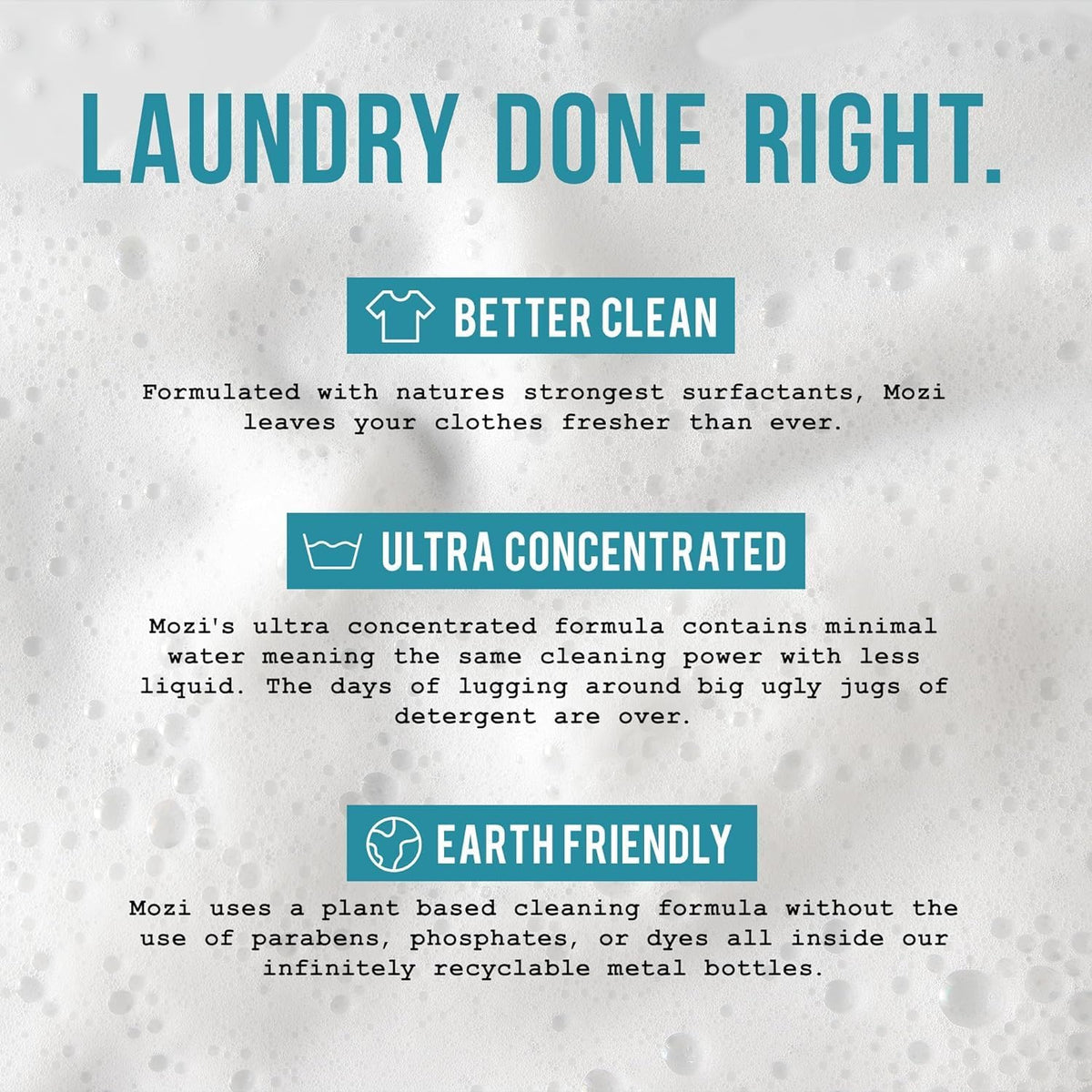 Laundry Detergent Liquid, Unscented, 50+ Loads, Concentrated, Non toxic, Plant Based Enzyme Cleaner, Phosphate & Paraben Free, Long Lasting Luxury Clean, Scent Free, 32 oz Recyclable Bottle