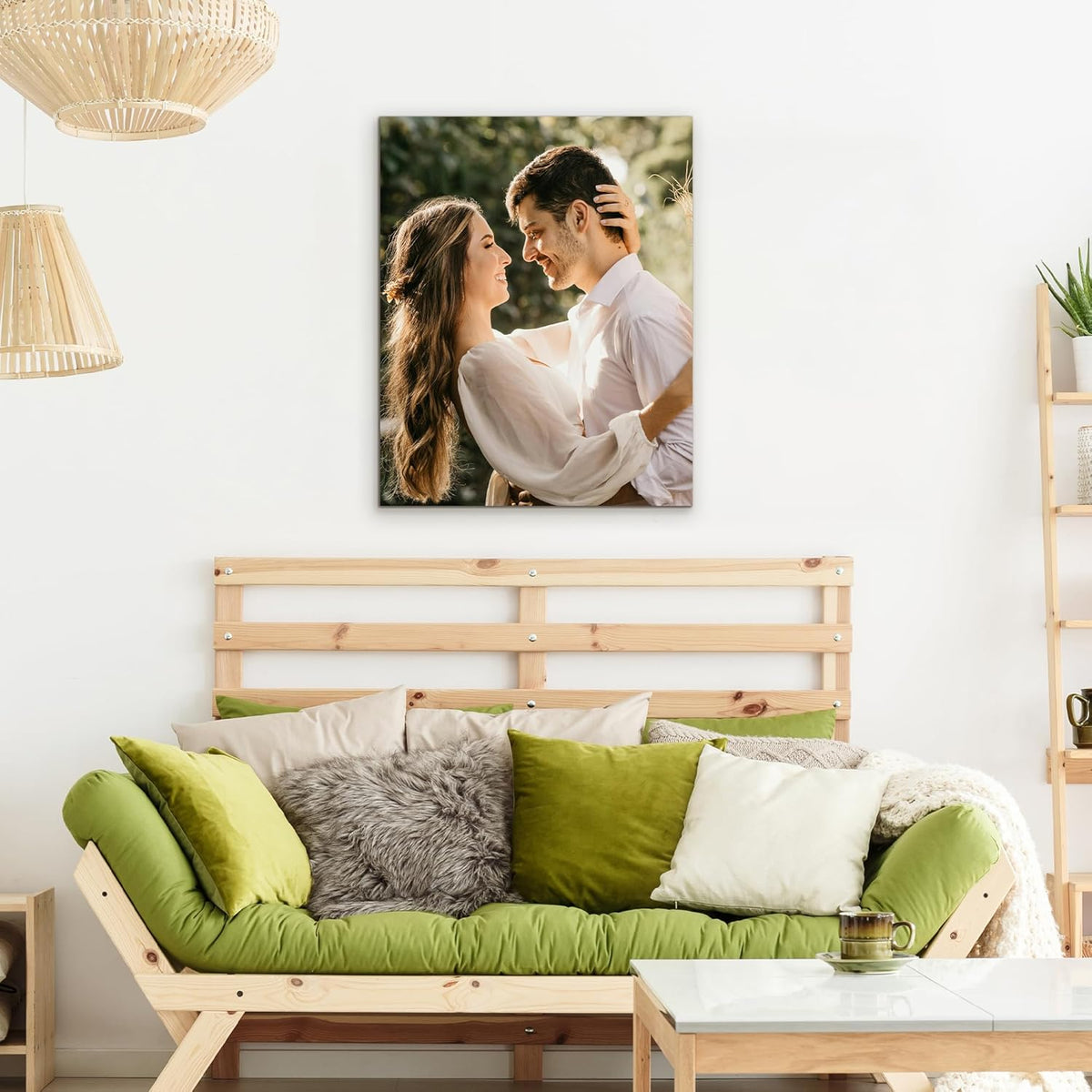 WayToLight Custom Canvas Prints with Your Photos Framed Personalized Picture Canvas Prints Wall Art Ideal for Home Decor Christmas Family Gifts (12" x 16")