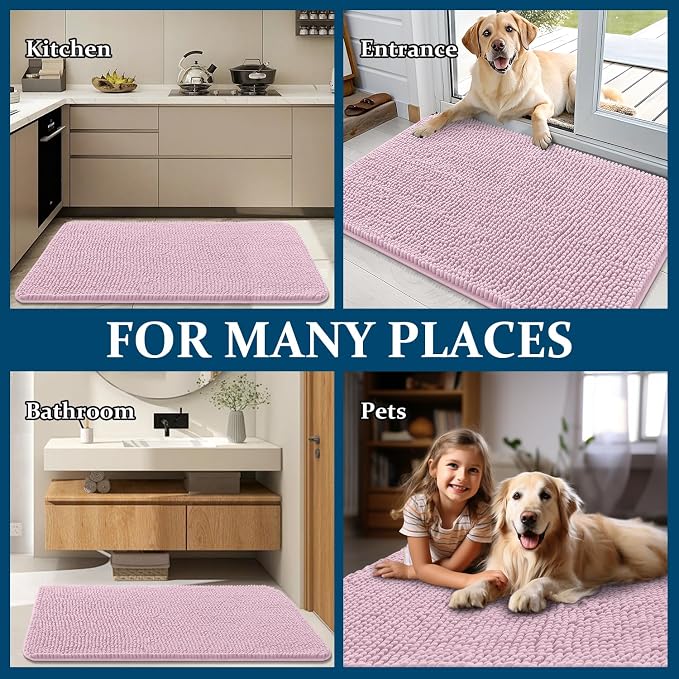 OLANLY Dog Door Mat for Muddy Paws 44x32, Super Absorbent Chenille Mud Mat | - Image 8