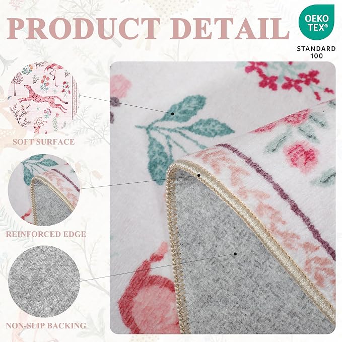 DUKINO 2x10 Kitchen Runner Rug, Soft Non Slip Animal Washable Rug, Non-Shedding - Image 4