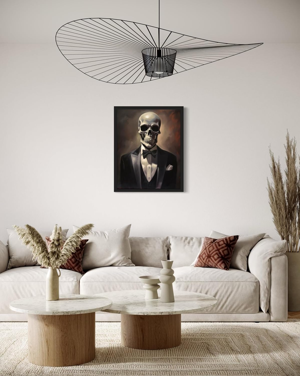 Skull Portrait Poster Art Print, Halloween Scary Vintage Wall Art Academia Spooky Painting Decoration for Horror Prints, Gothic Posters Bedroom Decor 89 (Skull Portrait, 11 x 14 inches, Unframed)