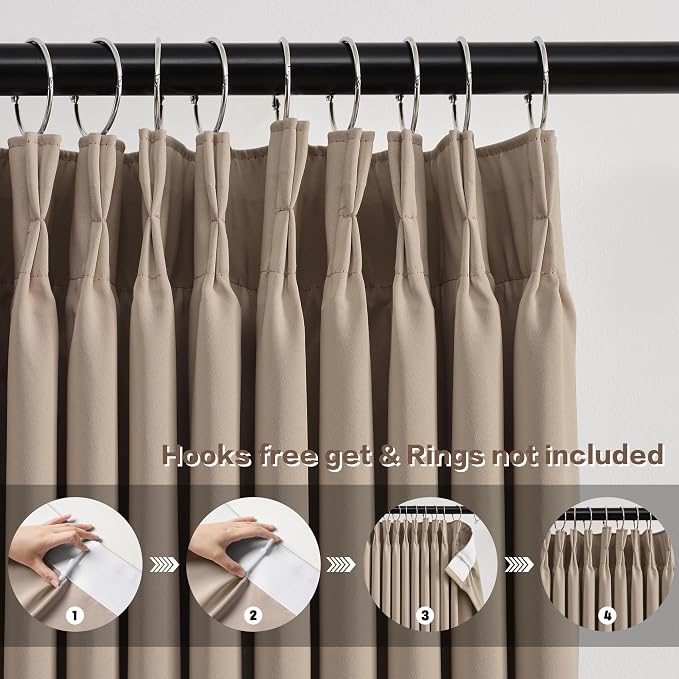 Pleated Blackout Curtain Drapes - Image 2
