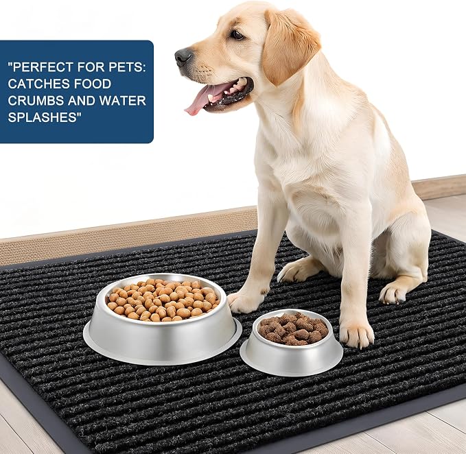 OLANLY 2-Pack Front Door Mats 47x23, Waterproof Heavy-Duty Doormats | Off-Black - Image 6