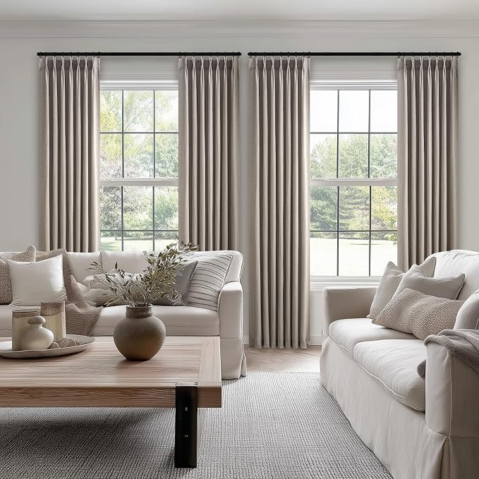 Topfinel Pinch Pleated Curtains 63 Inches Long 2 Panels Set, Burlywood Semi - Image 6