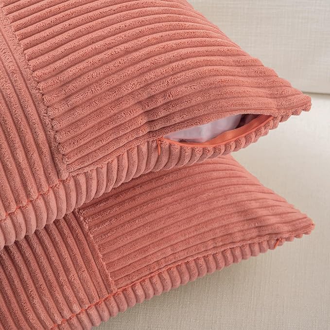 Fancy Homi 2 Packs Coral Big Decorative Throw Pillow Covers 24x24 Inch - Image 4