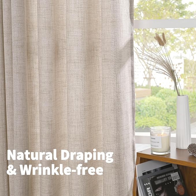 YoungsTex Natural Linen Curtains 78 Inch Length - Image 6