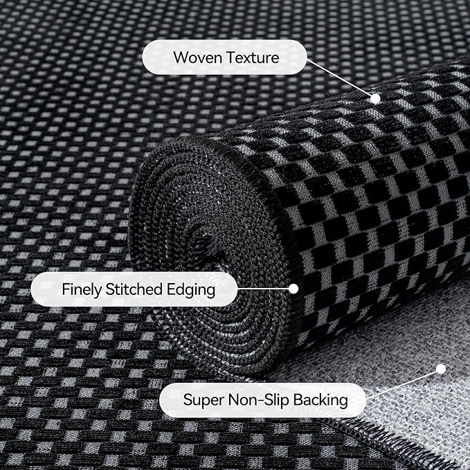 Indoor Front Door Mat Entryway Rug Non Slip Washable Black 2x3 ft | Front Entry - Image 5