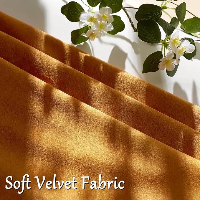 GIGIZAZA Orange Velvet Pillow Covers 16x16 Decorative Pillows Pack of 2 | Throw - Image 5