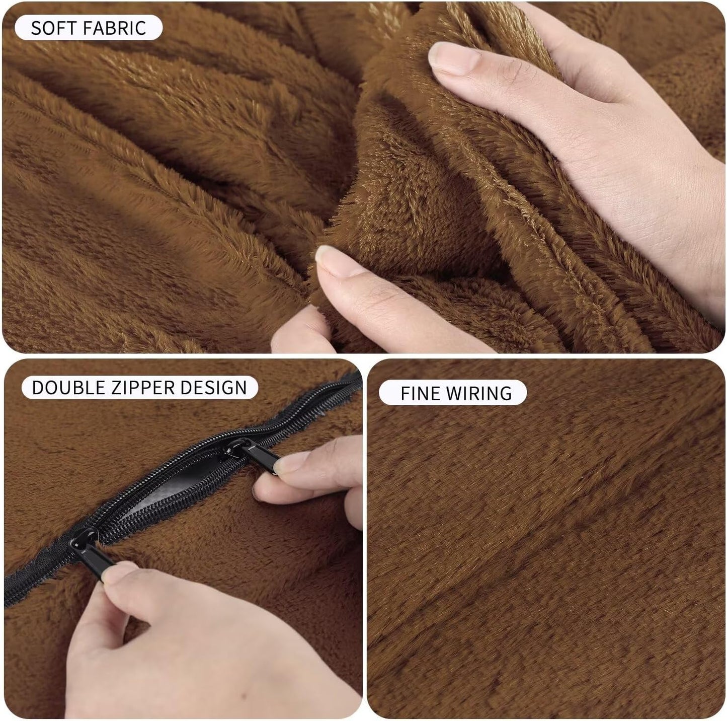 Bean Bag Chair for Adults 7FT,Soft Removable Cover for Teens/Girls Bedroom,Fluffy Giant Round Floor Beanbag Lounger Chairs (No Filler,Deep Coffee)