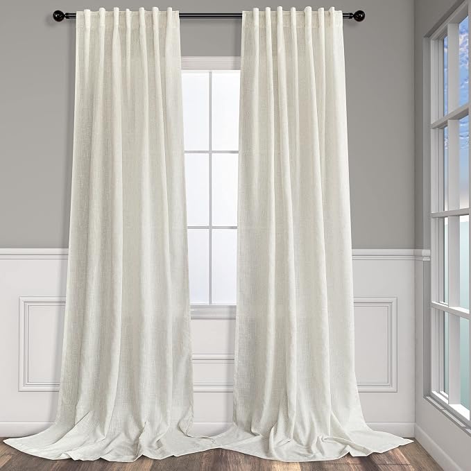 Pitalk Cream Curtains 80 Inch Length by Pitalk