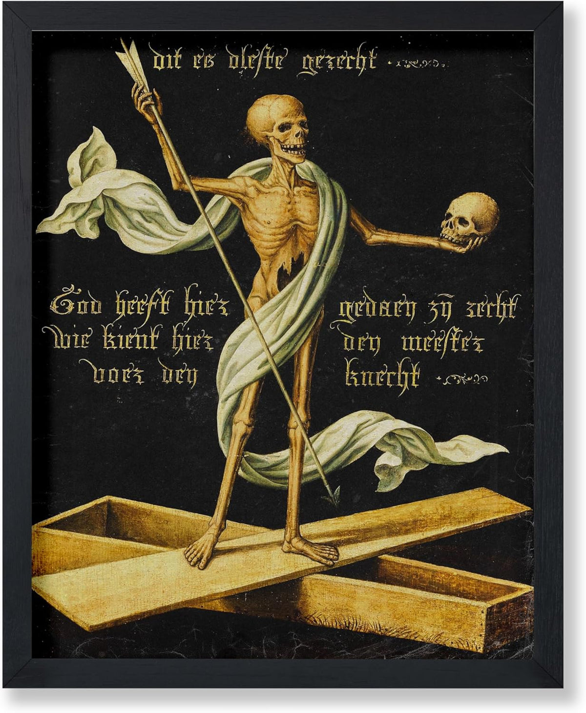 Poster Master Vintage Allegory of Life and Death Poster - Retro Skeleton Print - Halloween Art - Gift for Men & Women - Gothic Wall Decor for Dorm, Living Room or Bedroom - 11x14 UNFRAMED Wall Art