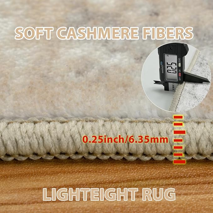 8x10 Area Rugs for Living Room Washable Bedroom Dining Room Beige Grey | Modern - Image 6