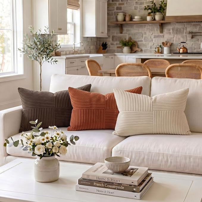 Fancy Homi 2 Packs Rust Lumbar Decorative Throw Pillow Covers 16x32 Inch - Image 2