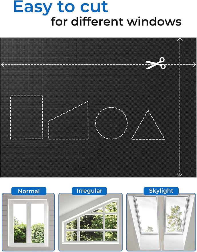Blackout Curtains 48"x48" Portable No Drill Black Out Window Cover | 100% - Image 4