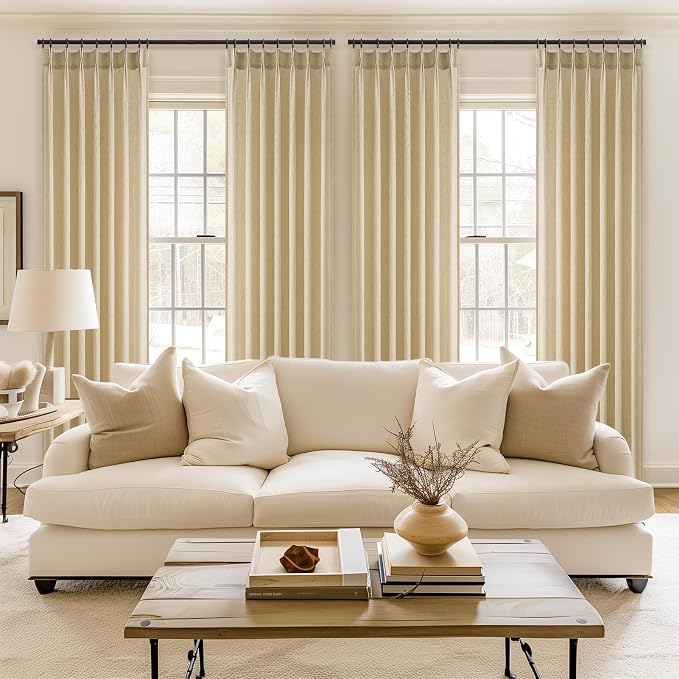 Topfinel 102 Inch Curtains 1 Panels Set, One Packs Pinch Pleat Back Tab Linen - Image 5