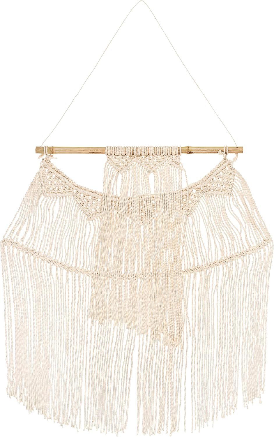 Mark&Day Wall Art, Meiningen Global Farmhouse Beige Macrame Tapestry Wall Hanging for Living Room, Bedroom, Office or Kitchen (35"H x 22"W)