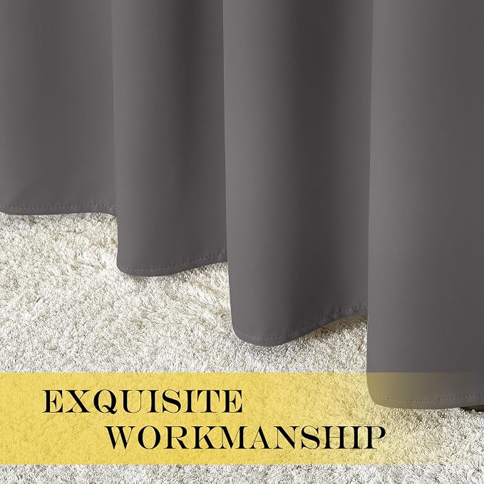 NICETOWN Grey Blackout Doorway Curtain 80 inch Length, Grommet Room Darkening - Image 7