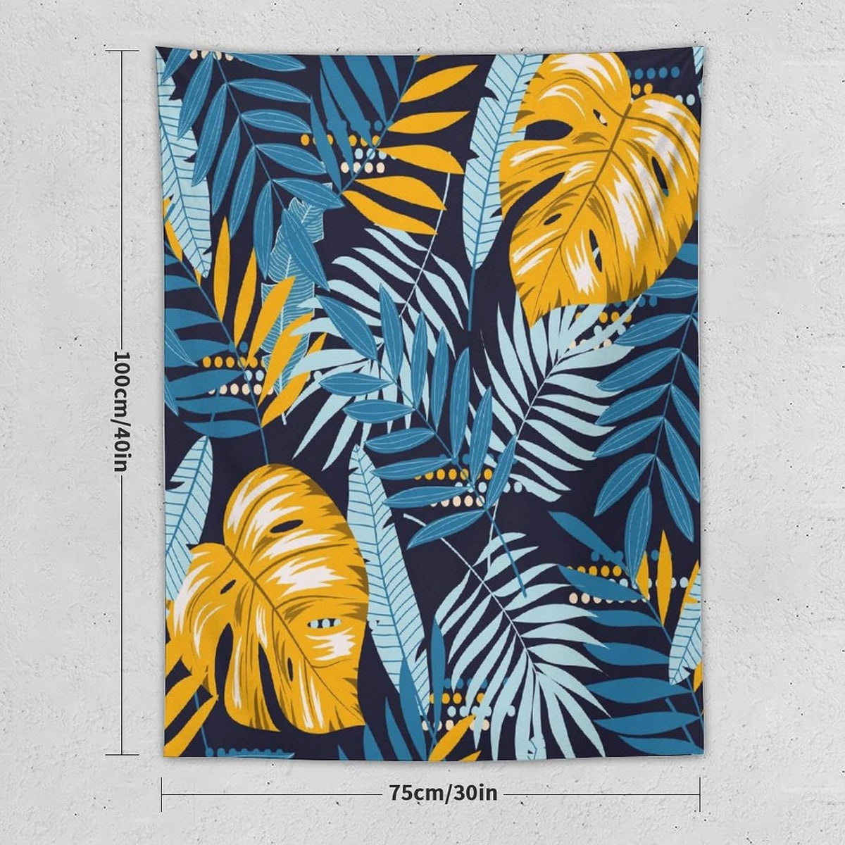 ICMOLYYENLO Palm Leaf Tapestry Wall Hanging, Tropical Leaves Plant Jungle Green Hawaiian Art Home Decor for Guest Bedroom Living Room Dormitory 50x60 Inch