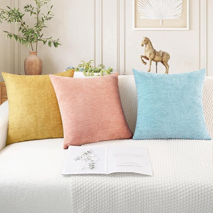 CaliTime Decorative Throw Pillow Covers 18 X 18 Inches Light Blue Grey | Pack - Image 5