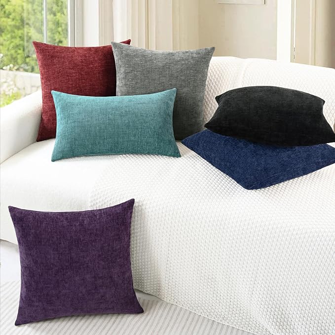 CaliTime Decorative Couch Throw Pillow Covers 16 X 16 Inches Plum Purple | Pack - Image 4