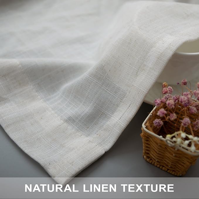 Pitalk Natural Linen Blend Back Tab Sheer Curtains 90 Inches Long - Image 7