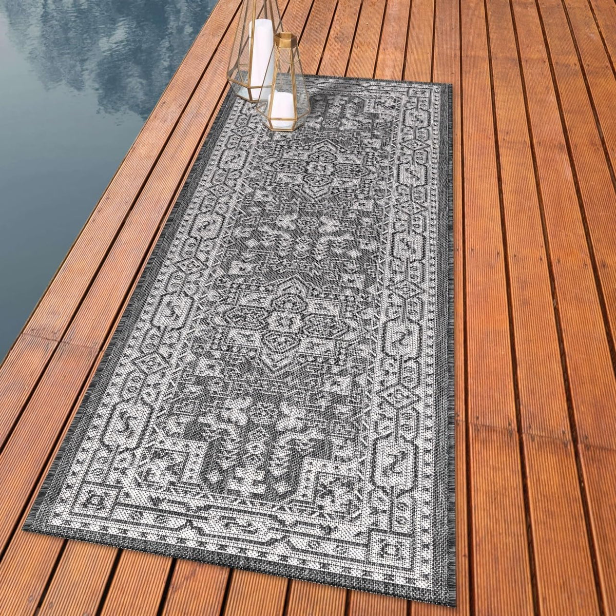 Keen Home Design Terrace Outdoor Runner Rug - 2x10 Washable Indoor/Outdoor Rug for Patio, Kitchen, Balcony, Beach, Garden, Deck and Porch, Size: 2'2"x9'11"