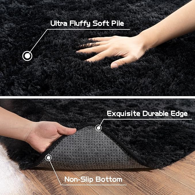 Pionblank Large Area Rug for Living Room 10x14, Fluffy Shag Rug - Image 6