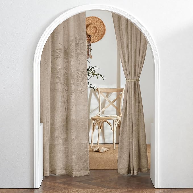 RYB HOME Linen Semi Sheer Curtains - Image 7
