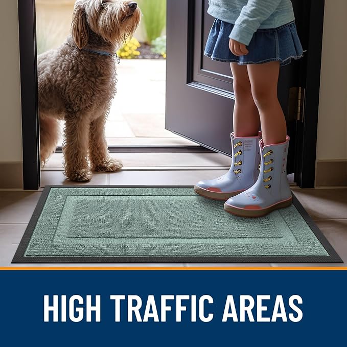 OLANLY Front Door Mat Outside 47x17, All-Season Heavy-Duty Rubber Doormat | - Image 6