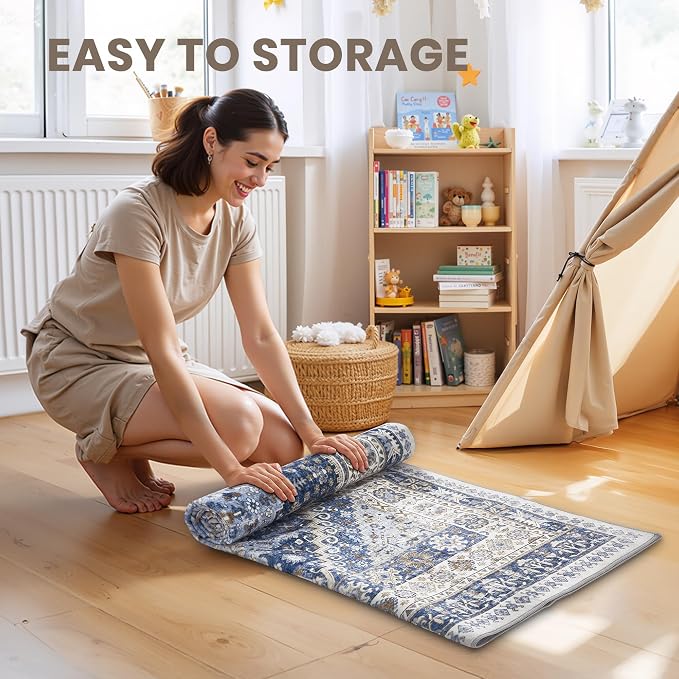 3x18 Runner Rug Non Slip, Washable Hallway Runner Rug, Living Room, Dining Room - Image 9