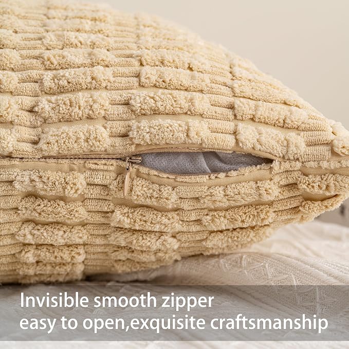 Aegero Pack of 2 Corduroy Decorative Throw Pillow Covers 12x24 Inch - Image 3