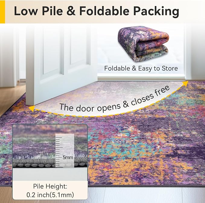 RELEANY Washable Runner 2'x8' Abstract Area Rug - Image 8