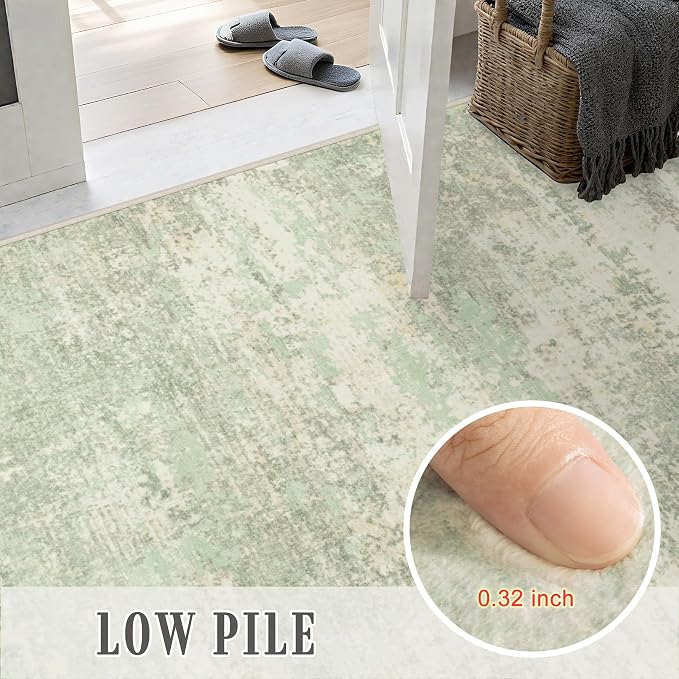 Round Area Rug Living Room: 5 ft Modern Washable Indoor Carpet | - Image 7