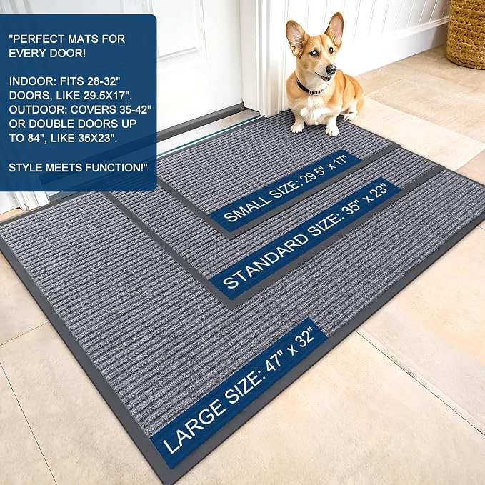 OLANLY Front Door Mat 47x23, Waterproof Heavy-Duty Indoor Outdoor Doormat | - Image 2