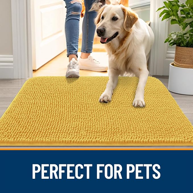 OLANLY Dog Door Mat for Muddy Paws 54x24, Super Absorbent Chenille Mud Mat | - Image 6