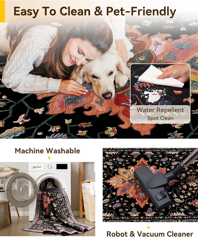 RELEANY Washable Area Rug, Runner 3'x12', Water Repellent, Pet Friendly - Image 4